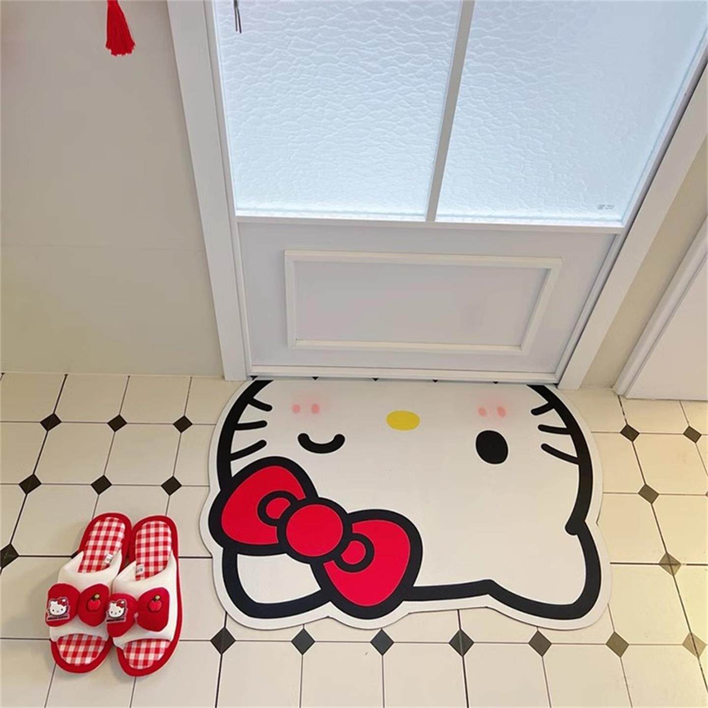 凯蒂猫浴室地垫卫生间门口吸水防滑脚垫可爱猫咪可定制加厚地垫