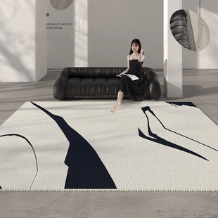 地毯客厅2025新款极简沙发卧室家用简约床边轻奢高级黑白天津地垫