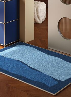 蓝色入户门地垫中古包豪斯高级进门口脚垫2026新款蹭土防滑地毯