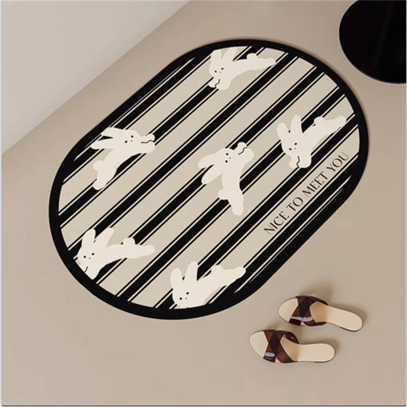 卡通硅藻泥吸水地垫浴室门口防滑耐脏脚垫速干垫子卫浴厕所脚垫