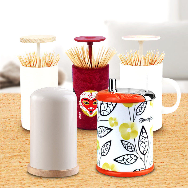 日式简约牙签筒自动牙签盒时尚按压弹出式二合一棉签筒棉棒收纳桶,收纳整理,其他收纳,淘宝优惠券,粉丝福利购,淘宝优惠卷