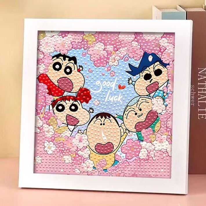 蜡笔小新diy钻石画儿童手工钻石贴画小学生玩具女孩卡通砖石礼物