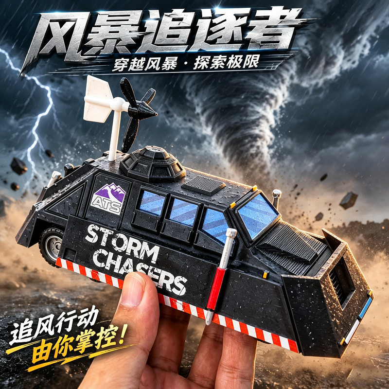 风暴拦截车玩具tiv2龙卷风豆豆6号雷达车提图斯小丑2号3d打印模型