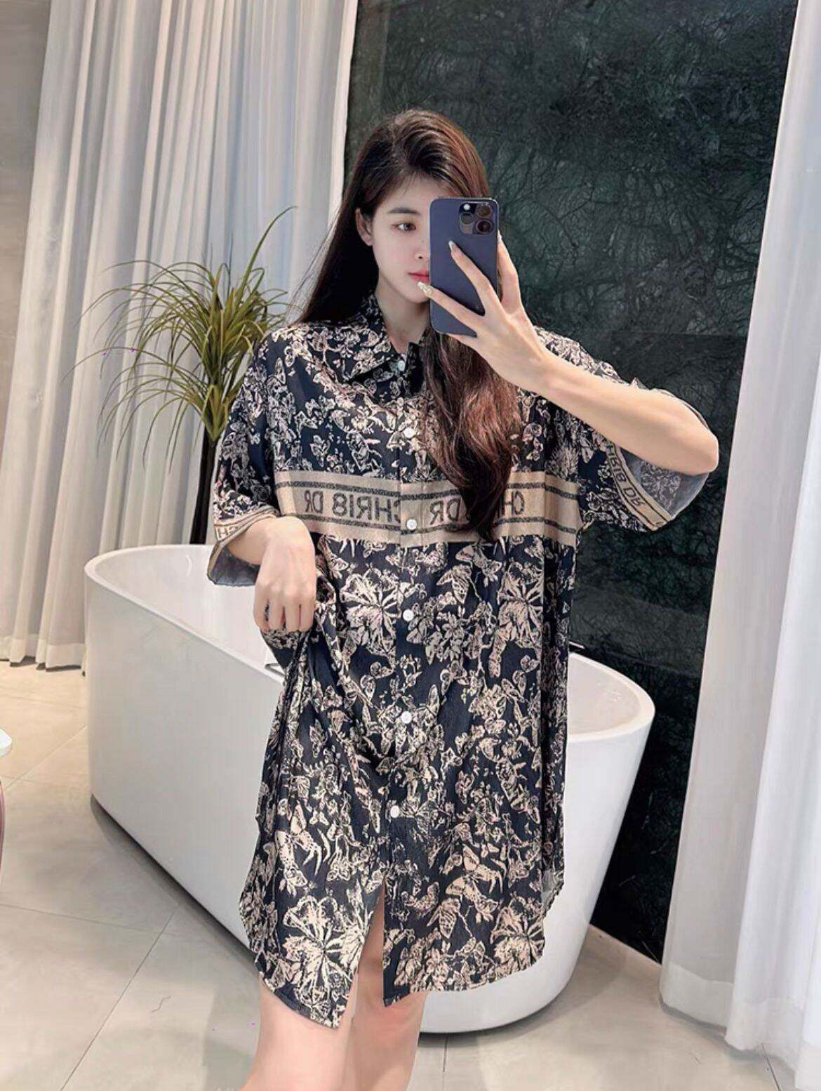 冰丝睡裙女夏季睡衣套装家居服