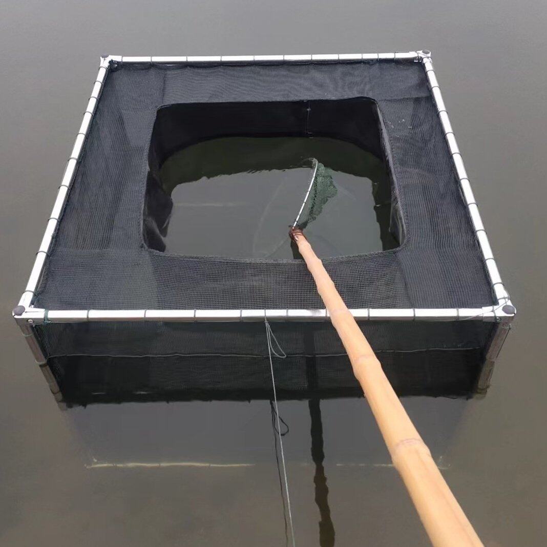 网箱养鱼箱加厚存鱼隔离暂养活鱼箱渔场养殖垂钓多功能带框架网箱