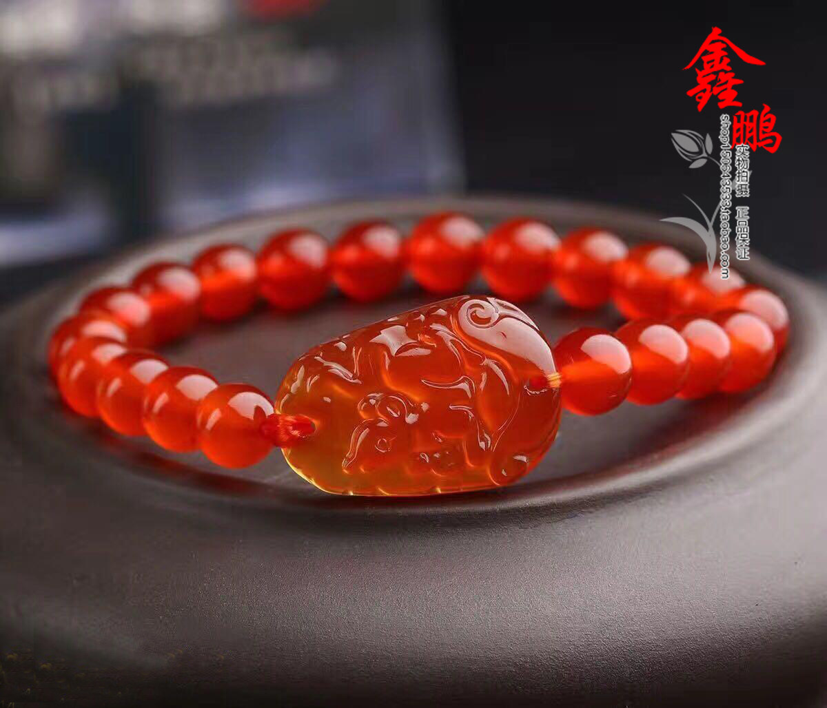 红玛瑙生肖鼠龙蛇马羊猴鸡狗手链