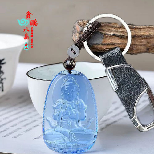 聚财蓝绒晶吉祥物项坠