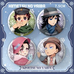 鬼灭之刃冬日系列吧唧恋雪动漫周边义勇痛包徽章挂饰胸针谷子装饰