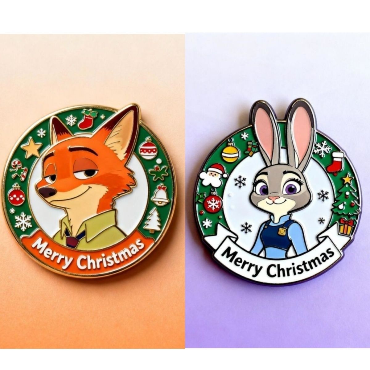 疯狂动物城2金属胸针尼克朱迪