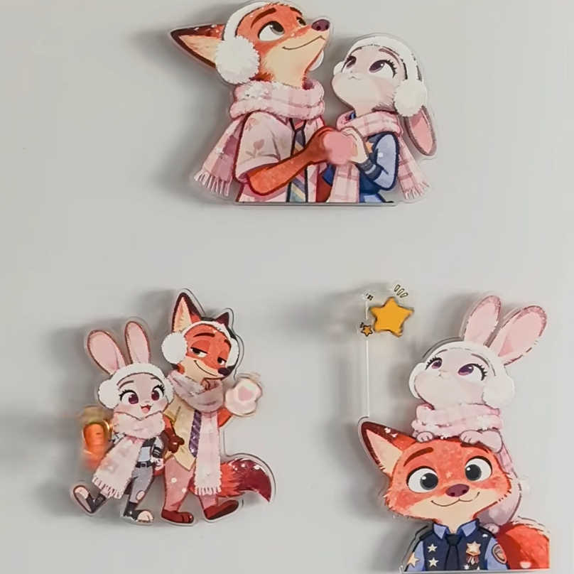 新款疯狂动物城旋转磁吸冰箱贴