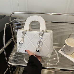 菱格绣线小包包女式 斜挎包优雅手提包 2025新款 洋气感单肩背包时尚