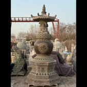 石雕复古仿古青石佛塔石塔舍利塔摆件做旧摆放庭院公园寺庙寺院