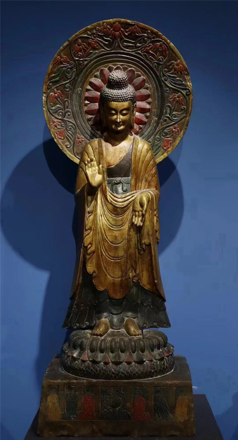 佛像汉白玉彩绘精美庄严佛造像佛头摆件装饰北齐别墅家居