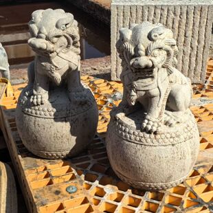 石凳复古仿古青石石狮子瑞兽案头狮摆件做旧摆放家居公司饭店招财