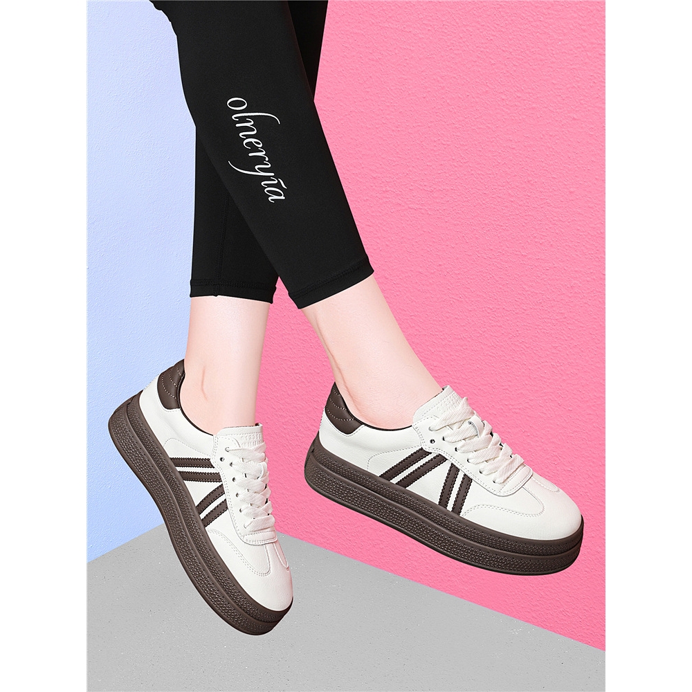 超火厚底爆款德训鞋女款2025秋季新款春秋款百搭休闲女鞋小白板鞋