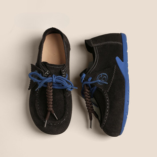 单鞋 女一脚蹬懒人鞋 秋冬真皮厚底勃肯鞋 2025新款