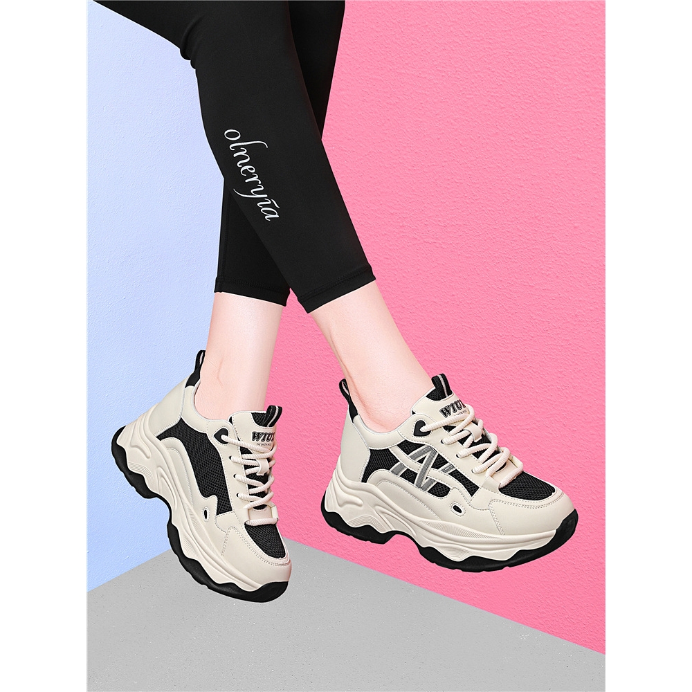 品牌老爹鞋2025新款女款春秋季厚底松糕增高小个子旅游运动休闲鞋