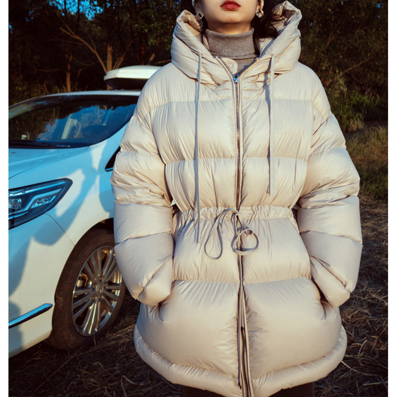 泡芙95白鹅绒面包服 高端鹅绒服 平湖羽绒服女装中长款小众女外套