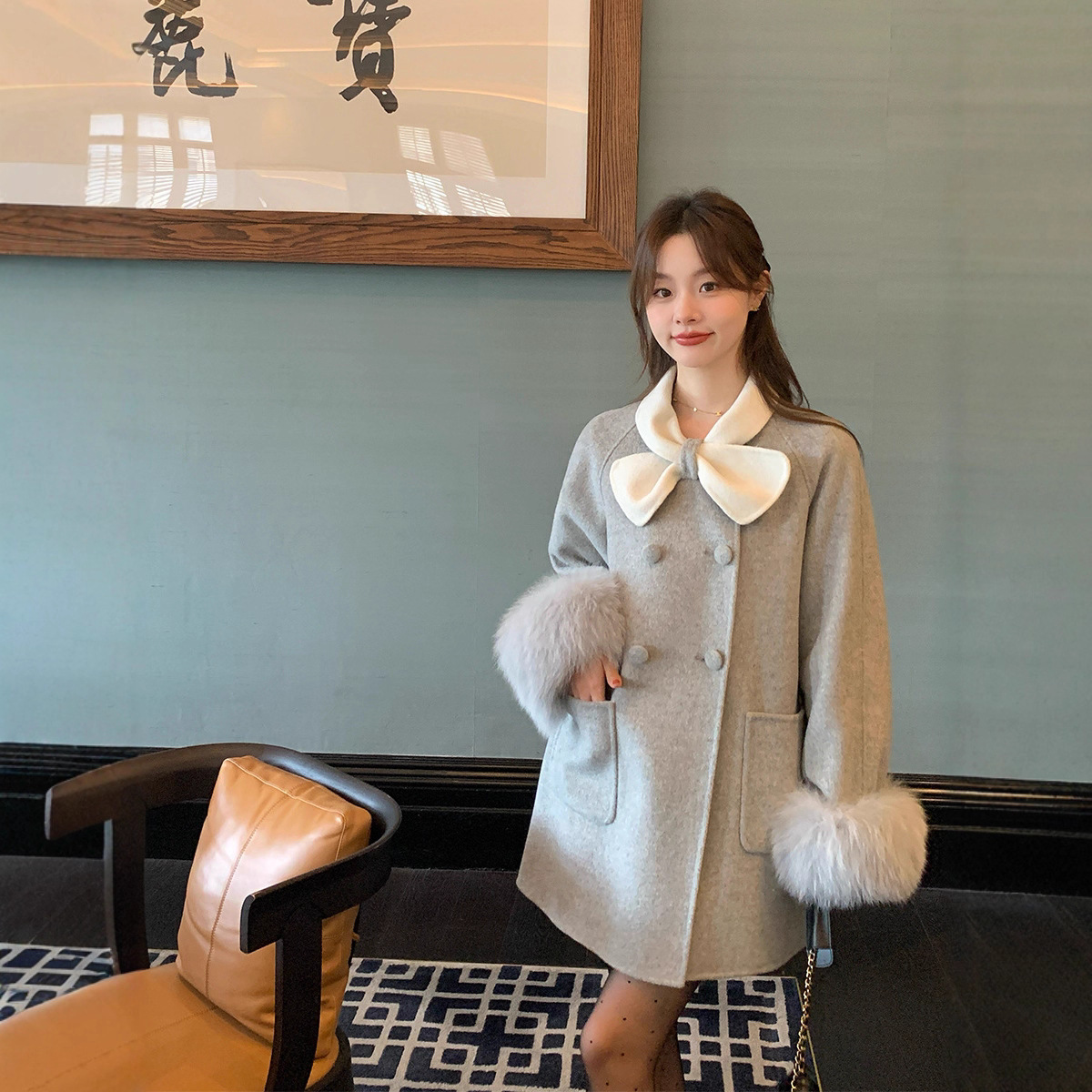 致爱丽丝小个子羊毛呢子外套