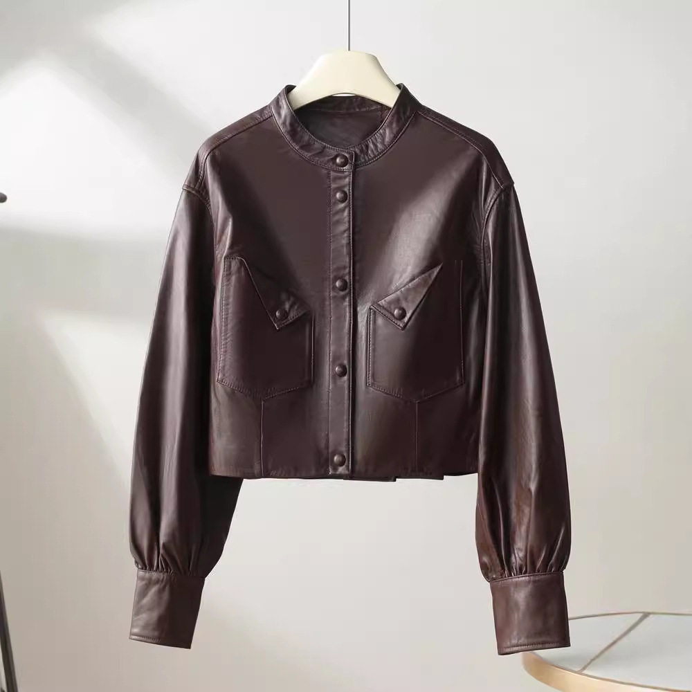 油蜡羊皮独特外套超好看皮衣女2026新款爆款真皮小个子春款