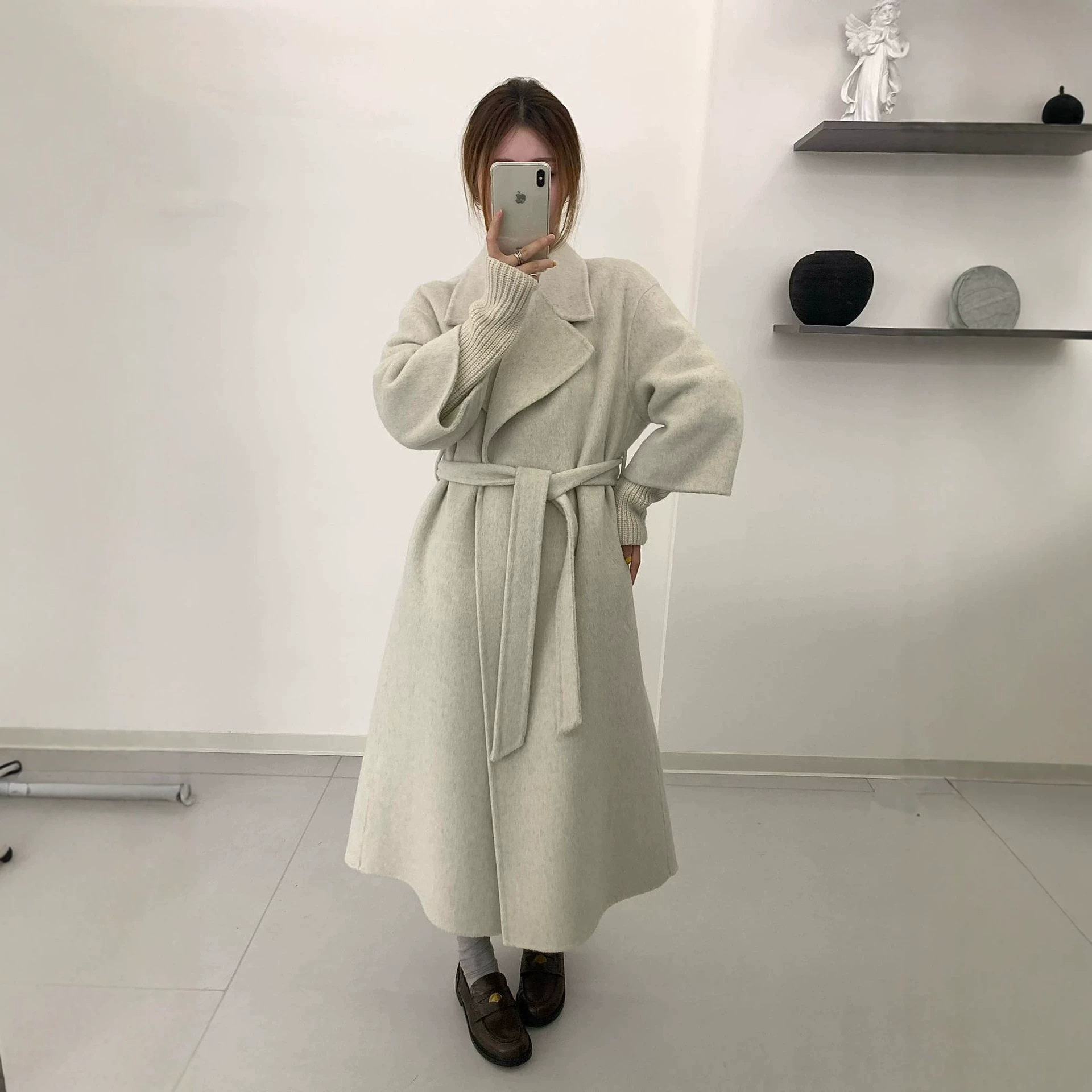 2026新款连帽双面呢浴袍外套女