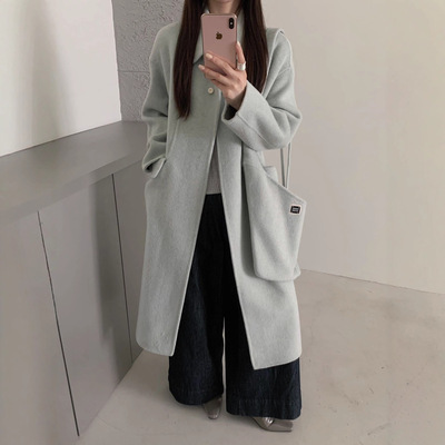 双面羊绒大衣女中长款加厚羊毛呢