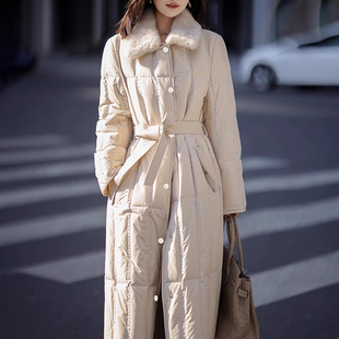 高端95鹅绒服 獭兔毛领长款过膝羽绒服 平湖女装2026冬季新款外套