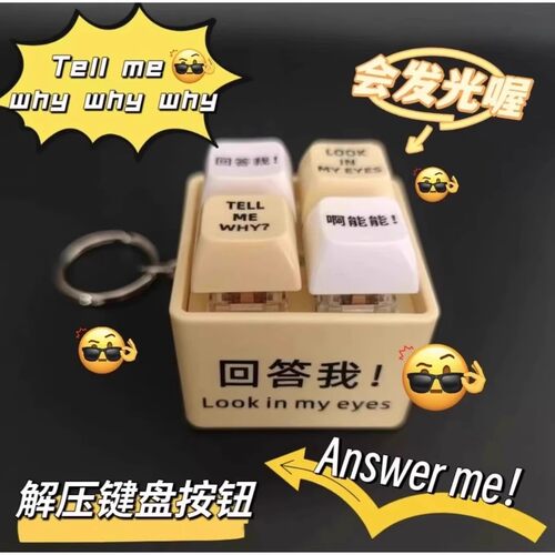 回答我Look in my eyes Tell me why baby why语音钥匙扣创意挂件