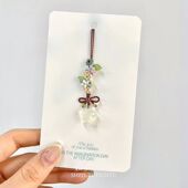 「枯木逢星」新中式 冰透星星花朵项链甜美可爱蝴蝶结编绳小挂件女