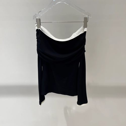 【商场同款】艾诺丝2025秋新款百搭一字肩针织衫女上衣603008-789