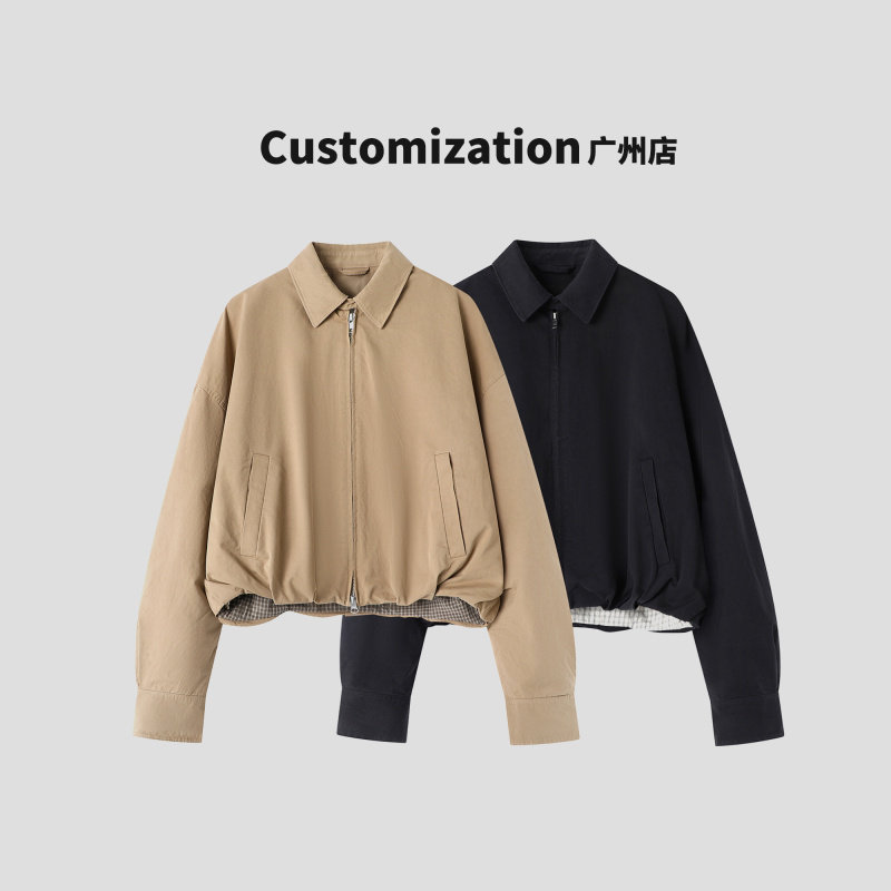 【商场同款】现货秒发2025秋季新款宽松全棉翻领夹克短外套3740,女装/女士精品,短外套,淘宝优惠券,粉丝福利购,淘宝优惠卷