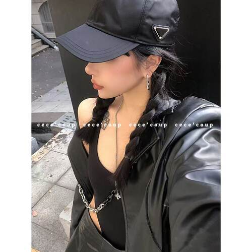 24FW三角标黑色鸭舌帽棒球帽