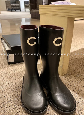 cece coup 经典系列 ！09/28 新品 25FW 无缝字母骑士靴 高筒雨靴