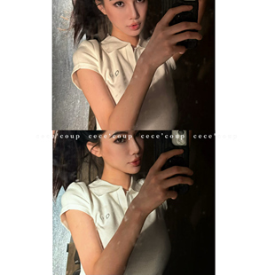 Shoe 09新品 cece 字母印花polo领短T恤 宝藏 25FW 女 coup