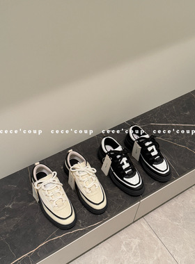 cece coup 鞋控 vogue！07/23 新品 25ss 厚底菱格拼色休闲板鞋女
