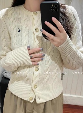 cece coup 爆款返场 ！09/23 新品 25FW 麻花刺绣针织开衫外套女