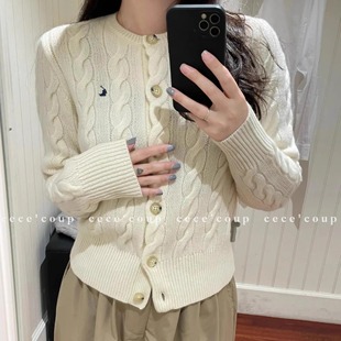 cece coup 爆款返场 ！09/23 新品 25FW 麻花刺绣针织开衫外套女