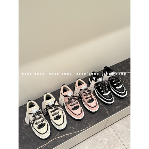 24FW黑白熊猫拼色休闲厚底运动鞋