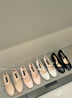 cece coup 巨好穿！05/31 新品 24s 珍珠格纹粗跟玛丽珍 浅口单鞋