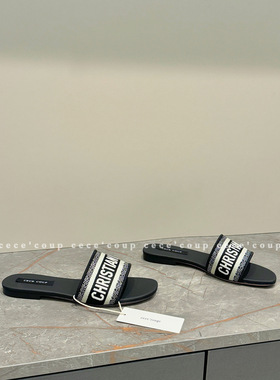 cece coup 招牌！闭眼买！02/26 新品25ss经典字母刺绣一字带拖鞋