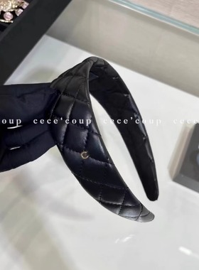 cece coup 公主请买！09/17 新品 25FW 黑色字母格纹真皮发箍