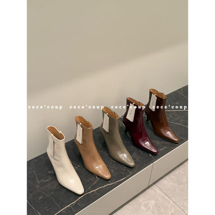 cece coup 甜cool 辣妹！07/19 新品 25ss 尖头高跟侧拉链短筒靴