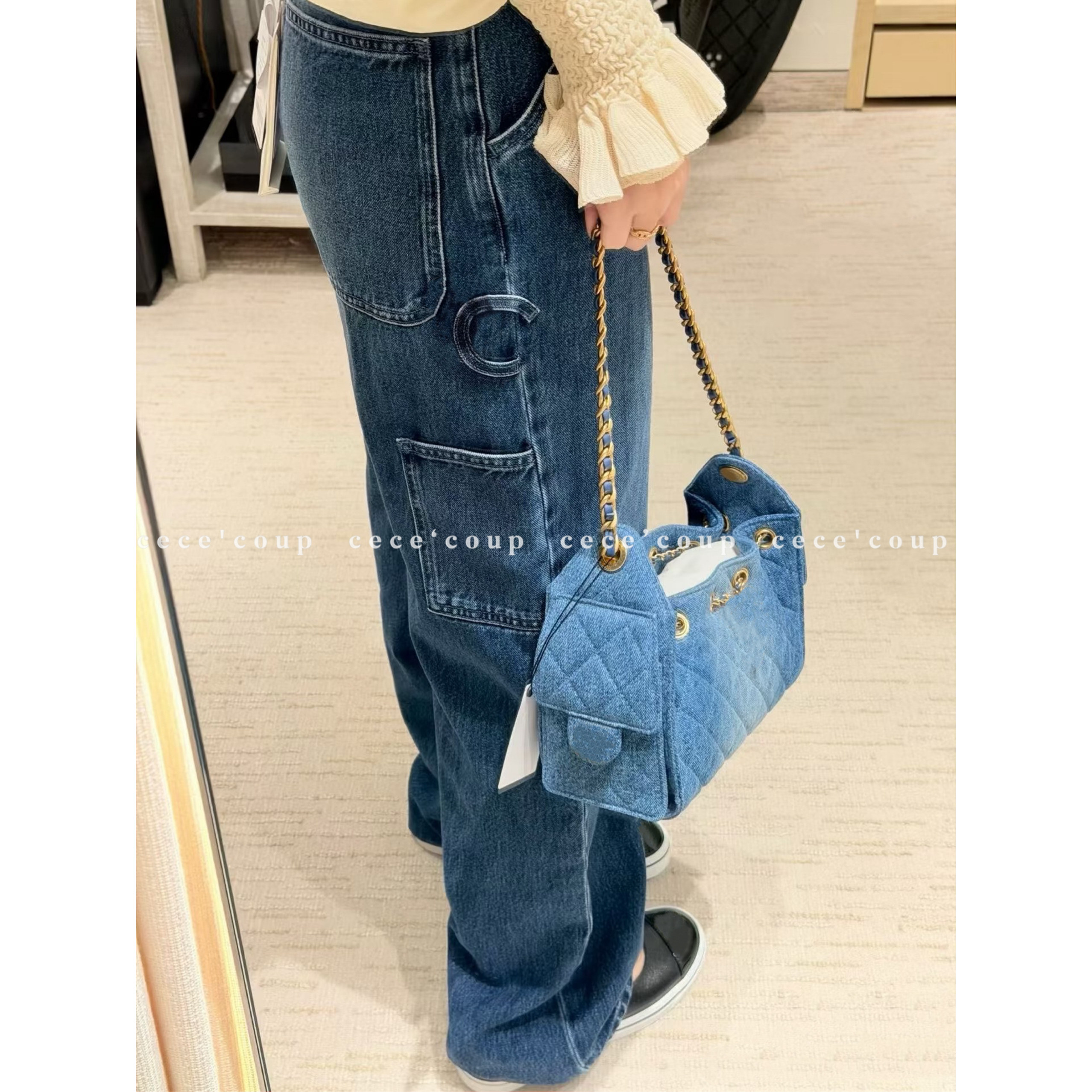 cece coup穿搭轻松get！01/30 新品 25FW 高腰显瘦直筒口袋牛仔裤
