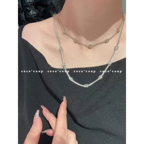 cece coup 满满高级感！04/17 新品 25ss 字母蛇骨链双层叠带项链