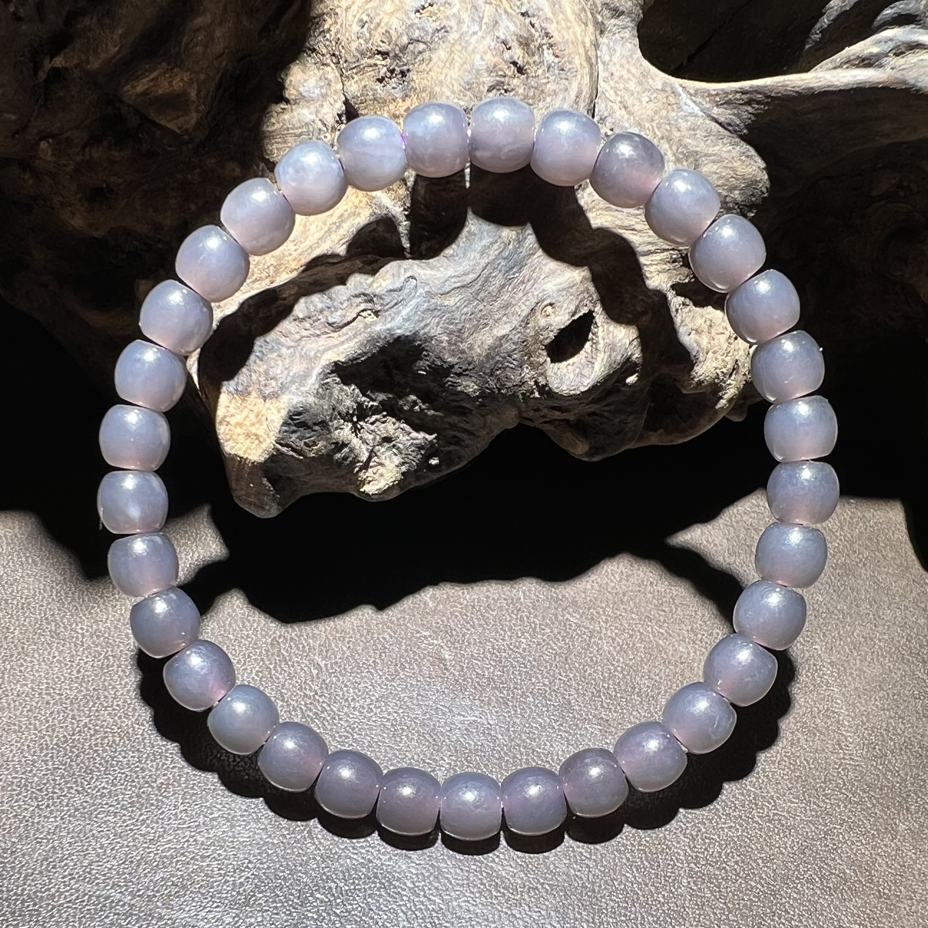 和田玉极限弧苹果园老型珠帝王紫烟紫精工手串冰底老坑高密度浅色