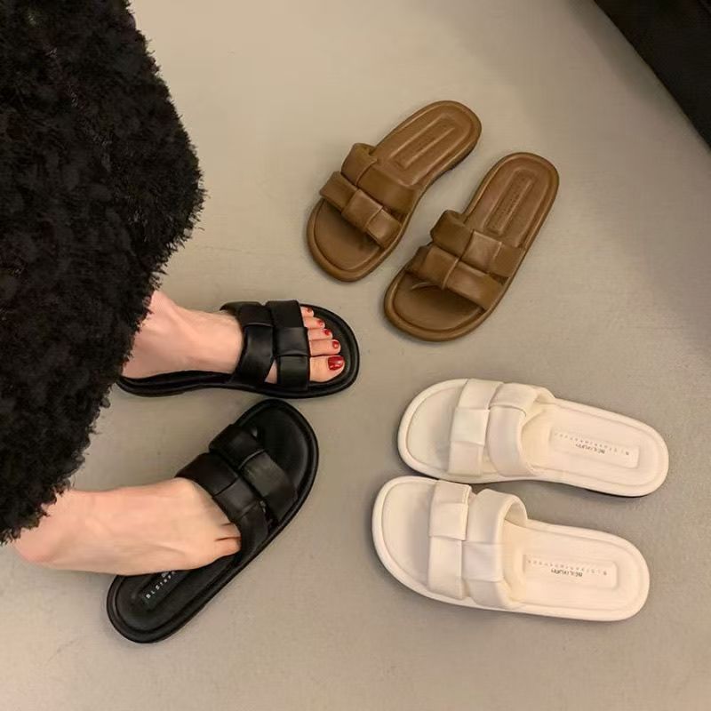 网红软底凉拖鞋女外穿2025年夏季新款仙女风配裙子平底沙滩一字拖