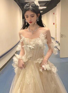 晚礼服2023春夏新款优雅连衣裙气质长款端庄高贵生日派对毕业礼服