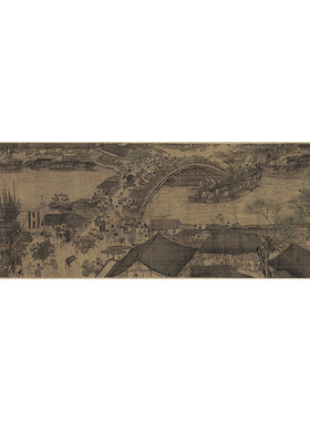 张择端 清明上河图 复古书法字画山水国画微喷复制仿真临摹装饰画