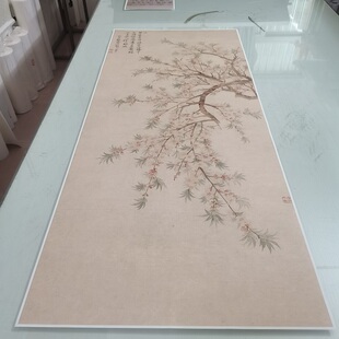 恽寿平 桃花图 复古书画真迹微喷仿古国画装裱挂轴酒店玄关装饰画