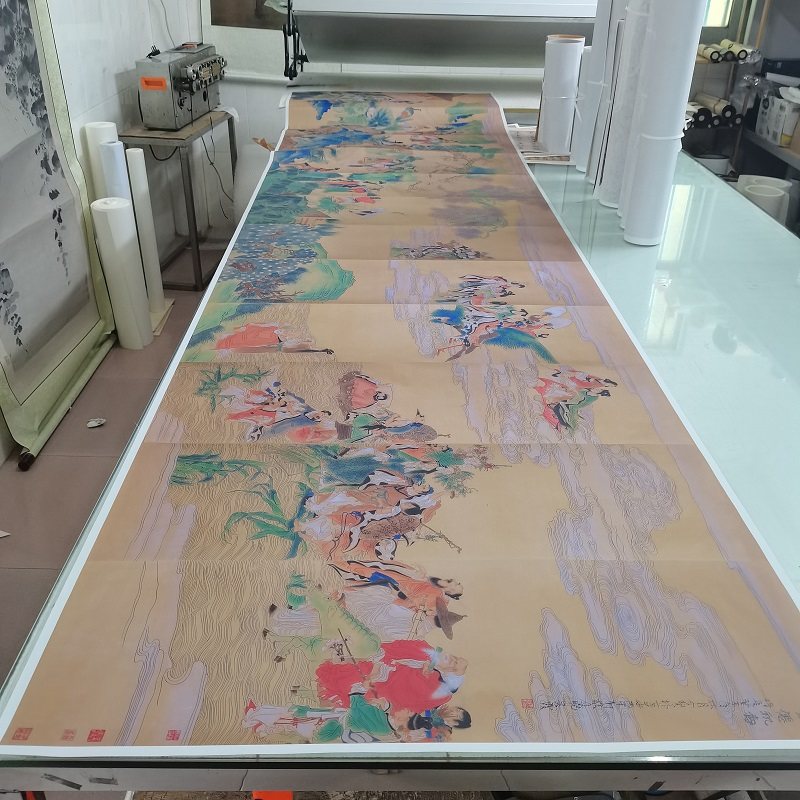 任伯年 群仙祝寿图 巨幅国画人物写真微喷仿古复制玄关酒店装饰